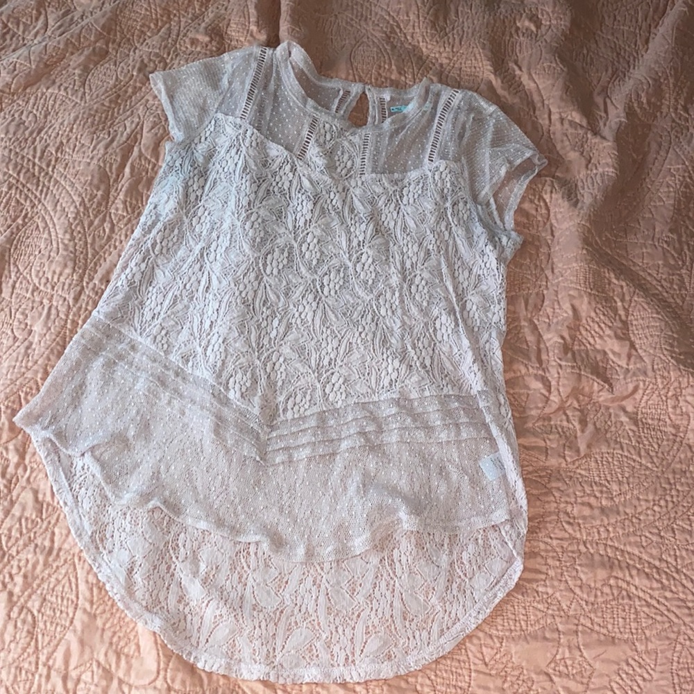 Blush lace top